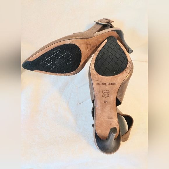 Donald J. Pliner Metallic Brown Heeled Mules - Picture 4 of 8